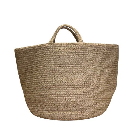 Handcrafted Woven Jute With Sturdy Handles & Spacious Interior Bucket Tote Bag - Picture 1 of 7